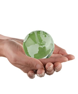 Globe on both hands