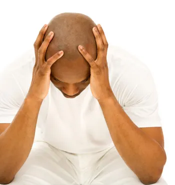 A man with a migraine