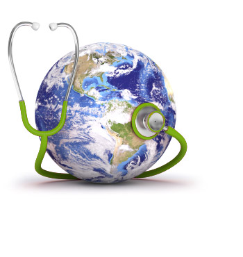 Earth with stethoscope