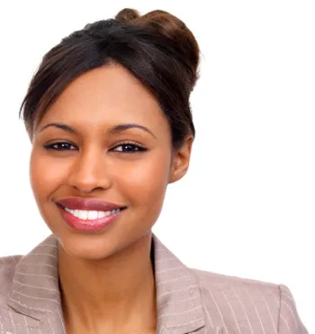 Beautiful woman of color smiling